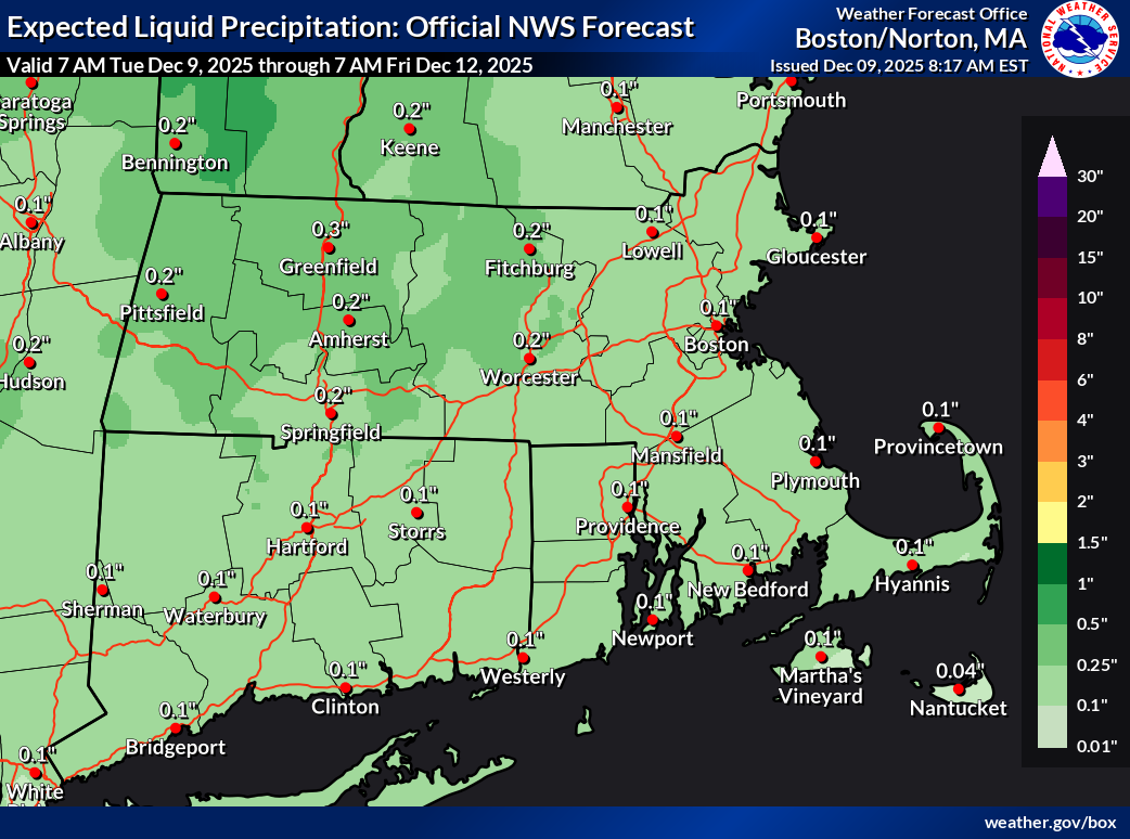Expected Rainfall For Massachusetts