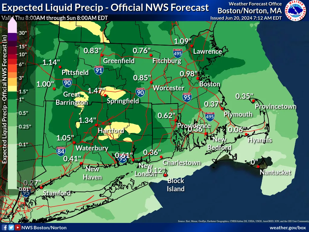 Expected Rainfall For Massachusetts
